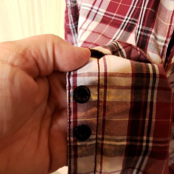 Irreverent Mens Red Plaid Short Sleeve Button Down Shirt XXL - Picture 6 of 7